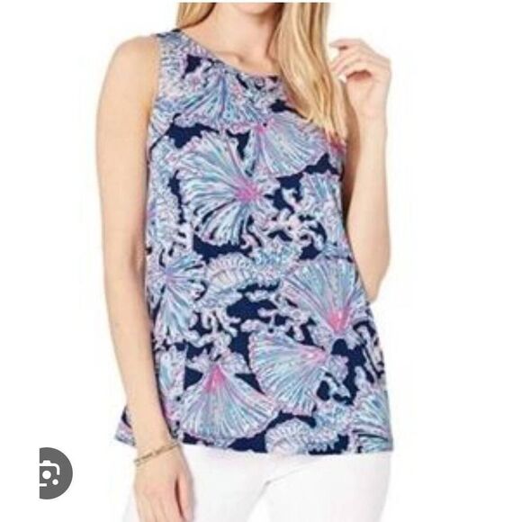 Lilly Pulitzer Kristen Strappy Tank Shells Bells Size Medium - Picture 1 of 6